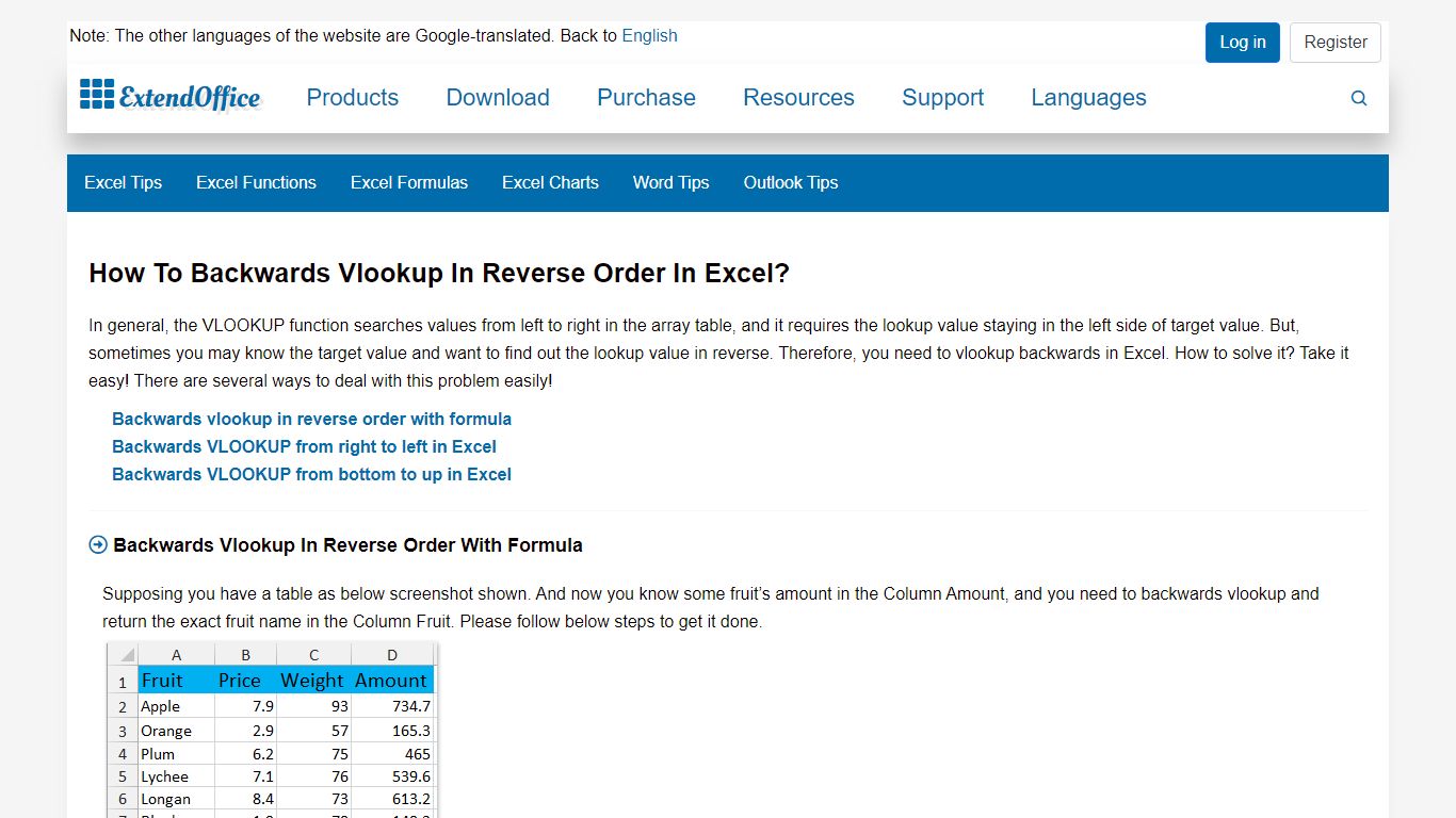 How to backwards vlookup in reverse order in Excel? - ExtendOffice